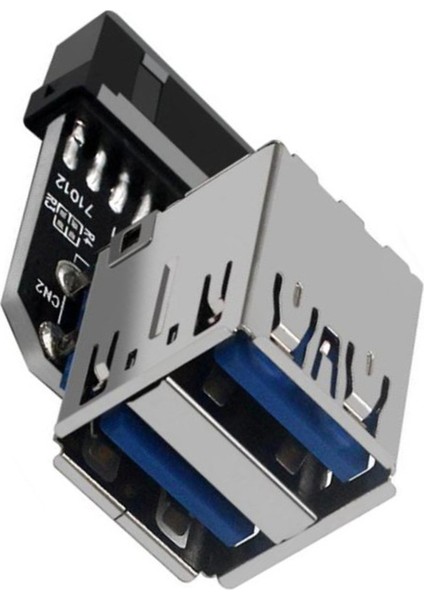 20PIN'DEN Çift Usb3.0 Adaptörü Dönüştürücü Masaüstü Anakart 19 PIN/20P Başlık 2 Port USB Dişi Konnektör, PH21 (Yurt Dışından)