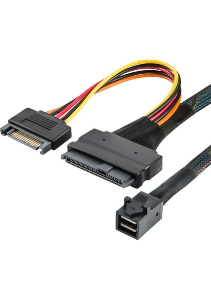 Dahili 12G Mini Sas Hd - U.2 36P SFF-8643 SFF-8639 Kablosu 15PIN Sata Güç Kaynağı Ile, SSD Için Uygun (Yurt Dışından)