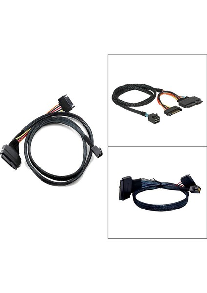 Dahili 12G Mini Sas Hd - U.2 36P SFF-8643 SFF-8639 Kablosu 15PIN Sata Güç Kaynağı Ile, SSD Için Uygun (Yurt Dışından)