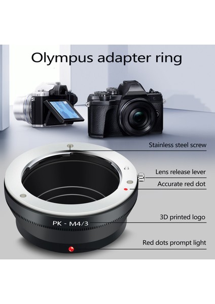 Pk-/3 Adaptör Halkası Pk Lens Için Micro 4/3 M43 Kamera Gövdesi -D E-M5 E-Pm2 E-Pl5 Gx1 Gx7 Gf5 G5 G3 (Yurt Dışından)