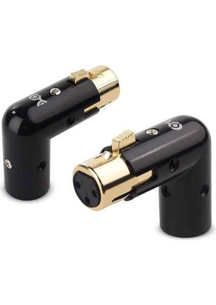 Adet Ses Adaptörü Fişi Ayarlanabilir Erkekten Dişiye Dik Açı Xlr 3pin Siyah (Xlr 90 Derece Adaptör) (Yurt Dışından)