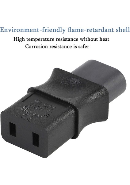 2-Pinli Iec 320 C8 Erkek - C9 Dişi Ac Adaptörü 6A/250V Ab Endüstriyel Güç Dönüştürücü (Yurt Dışından)