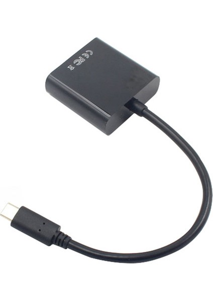 Usb-C Usb3.1 Tip C Adaptör Kablosu VGA Erkekten Dişiye Video Transfer Dönüştürücü 1080P 12 Inç (Yurt Dışından)