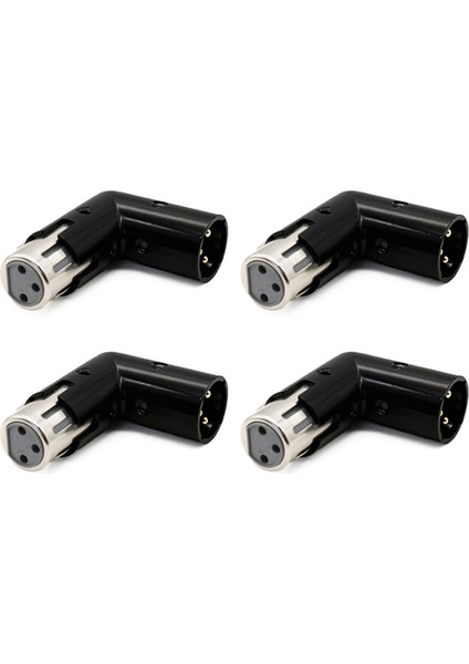 Adet 3pin Xlr Açı Adaptörü Ayarlanabilir Erkekten Dişiye 90 Derece 3-Pin Nikel Kaplama Konnektörü Ses Için (Yurt Dışından)