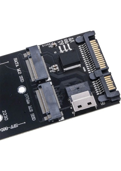 M2 SSD Adaptörü M.2 Sata Ngff To + Nvme SFF-8654 Dönüştürücü Genişletme Kartı (Yurt Dışından)