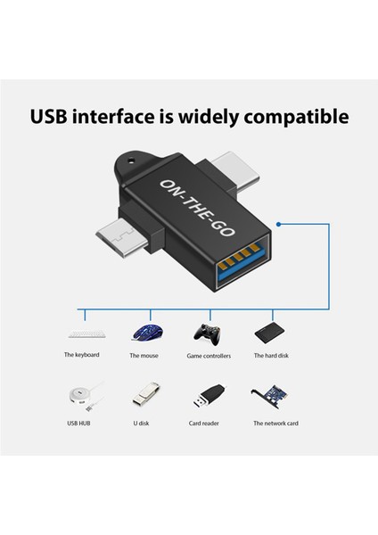 USB C - 3.0 Otg Dönüştürücü 2'si 1 Arada Tip Mikro-Otg Adaptörü (Yurt Dışından)