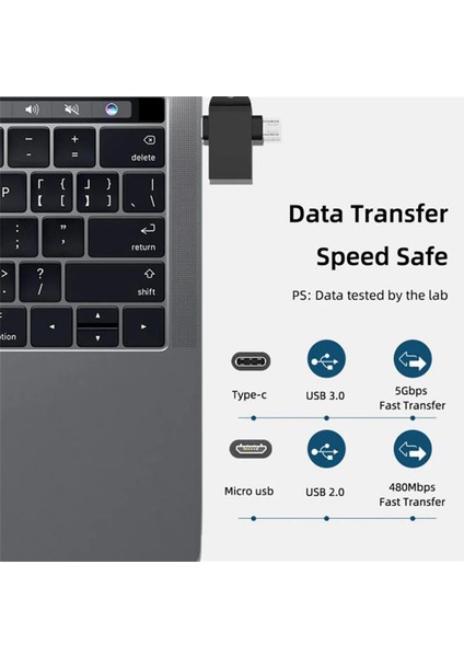 USB C - 3.0 Otg Dönüştürücü 2'si 1 Arada Tip Mikro-Otg Adaptörü (Yurt Dışından)