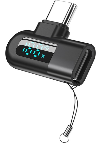 6A Dijital Ekranlı Tip C - Otg Adaptörü 120W Hızlı Şarj USB Kablosu Usb2.0 Konnektörü Siyah (Yurt Dışından)