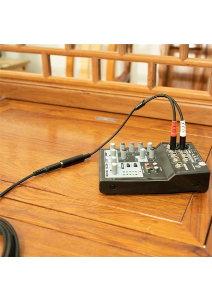 Adet 6.35MM 1/4 Inç Stereo Trs Dişi - 2 Çift Mono Erkek Y Ayırıcı Kablo Ses Adaptörü (Yurt Dışından)