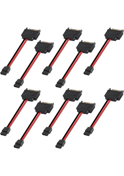 10 Adet Sata 15 Pin Erkek - 6 Pin Kablo 15 Pin 6 Güç Adaptörü Dizüstü Bilgisayar Cdrom Için (Yurt Dışından)