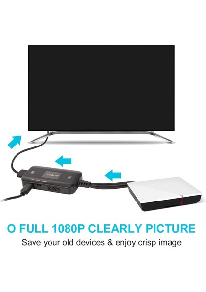 Av - Uyumlu Video Dönüştürücü 1080P Kablo Adaptörü Ses (Yurt Dışından)