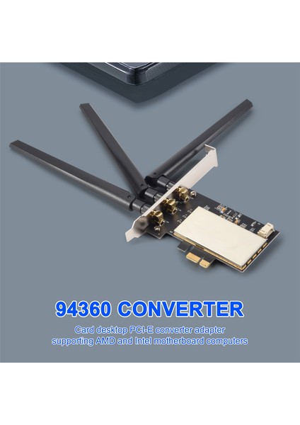 Broadcom BCM94360CSAX BCM943602CS BCM94331CSAX Wlan Kartı Masaüstü Pcı-E Dönüştürücü Adaptörü + Anten Wifi (Yurt Dışından)