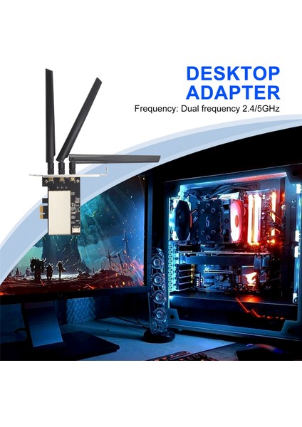 Broadcom BCM94360CSAX BCM943602CS BCM94331CSAX Wlan Kartı Masaüstü Pcı-E Dönüştürücü Adaptörü + Anten Wifi (Yurt Dışından)