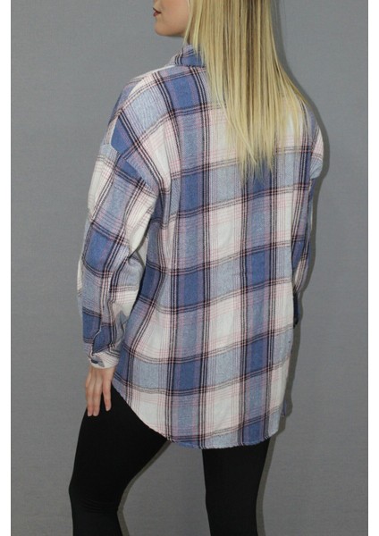 Oversize Ekose Gömlek Mavi - 4686.140 modelleri