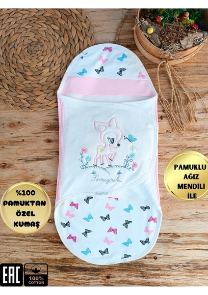 Bebek Battaniyesi Uyku Tulumu Kundağı %100 Pamuklu Ortopetik Hastane Çıkışı Yenidoğan 0-9AY