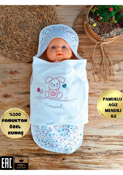 Bebek Battaniyesi Uyku Tulumu Kundağı Pamuklu Ortopetik Hastane Çıkışı Yenidoğan 0-9AY