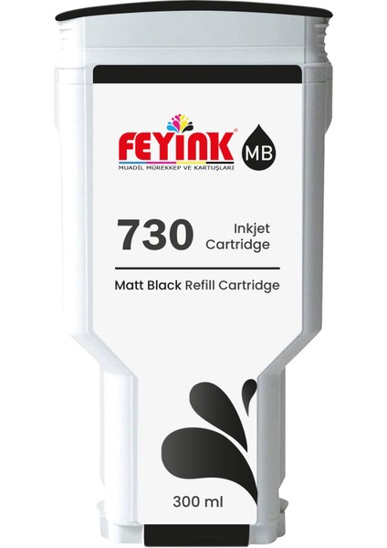 ® Hp 730 Matt Black (Mk) Orijinal Mürekkep Dolumlu Feyink Kartuş 300 ml Mat Siyah