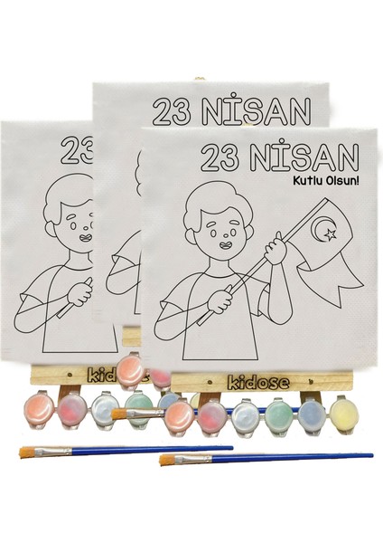 23 Nisan Tablo Boyama Etkinliği - 23 Nisan Sınıf Etkinliği - 23 Nisan Toplu Etkinlik - (3 Adet)