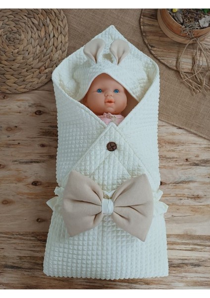 Bebek Battaniyesi Bebek Kundağı Mevsimlik Örtü Oyun Matı Kız Erkek Bebek Ekru Hediyelik Yenidoğan, KND45403, Tek Ebat fiyatları