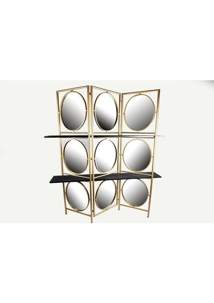 Seta Marble Dekor Raflı Aynalı Paravan 12024180 cm