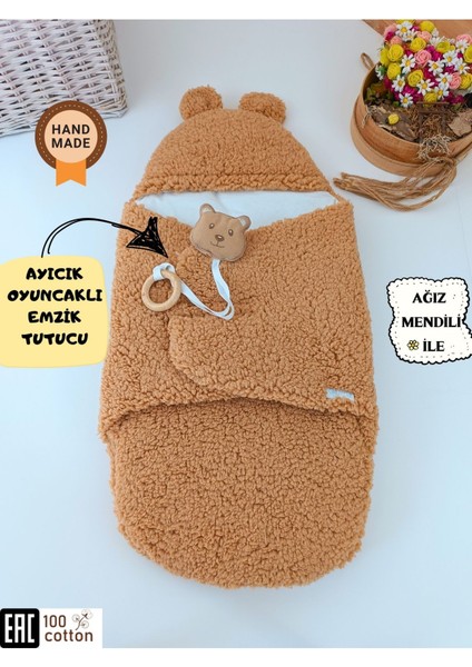 Peluş Bebek Dış Kundağı Oyuncaklı Uyku Tulumu Hastane Çıkışı Hediyelik Sarma Battaniye