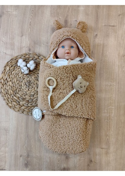 Peluş Bebek Dış Kundağı Oyuncaklı Uyku Tulumu Hastane Çıkışı Hediyelik Sarma Battaniye