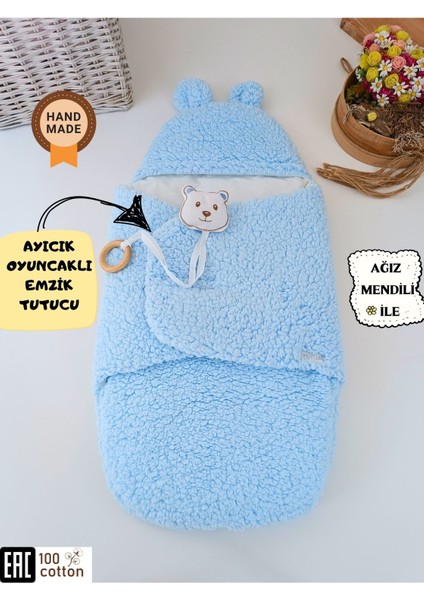 Peluş Bebek Dış Kundağı Oyuncaklı Uyku Tulumu Hastane Çıkışı Hediyelik Sarma Battaniye