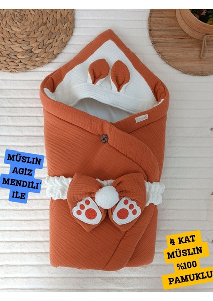 4 Kat Müslin Bebek Battaniyesi Pamuklu Doğal Uyku Kundağı Hastane Çıkışı fiyatları