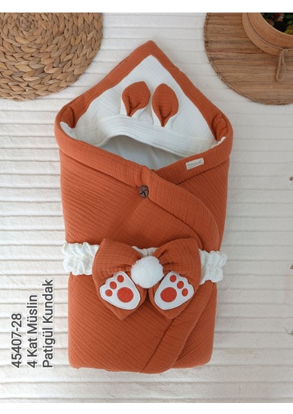 4 Kat Müslin Bebek Battaniyesi Pamuklu Doğal Uyku Kundağı Hastane Çıkışı fırsatları