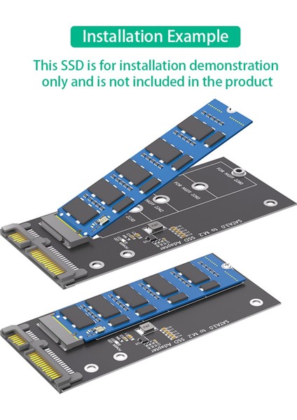 M.2 - Sata Adaptör Kartı Ngff B Anahtar SSD Dönüştürücü 2280 2260 2242 2230 (Yurt Dışından)