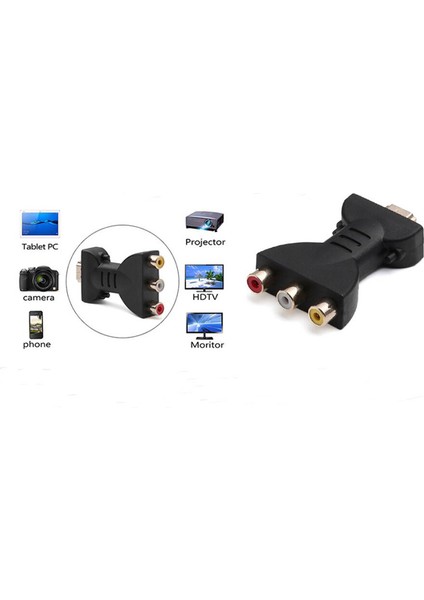 -3 Rgb Video Ses Adaptörüyle Uyumlu -Erkek Adaptör Bileşen Konnektörü (Yurt Dışından)
