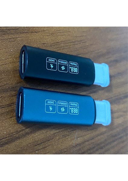 USB 2.0 Ekran Otg Adaptörü 240W Dijital Type-C Yüksek Hızlı 40GBPS Hızlı Şarj Gri (Yurt Dışından)