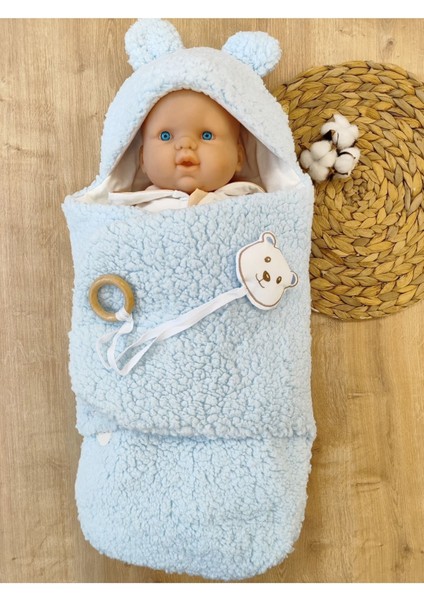 Peluş Bebek Dış Kundağı Oyuncaklı Uyku Tulumu Hastane Çıkışı Hediyelik Sarma Battaniye