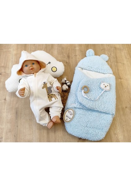Peluş Bebek Dış Kundağı Oyuncaklı Uyku Tulumu Hastane Çıkışı Hediyelik Sarma Battaniye