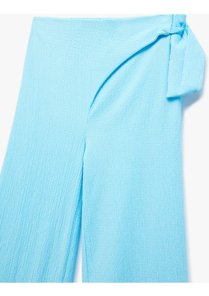 Bağlama Detaylı Basic Bol Paça Pantolon