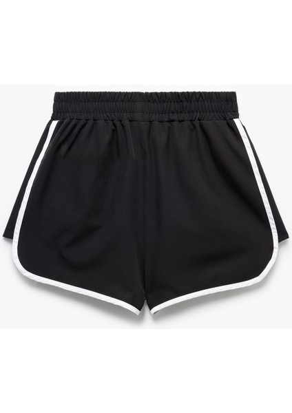 Yüksek Bel Biyeli Rahat Kesim Mini Spor Şort