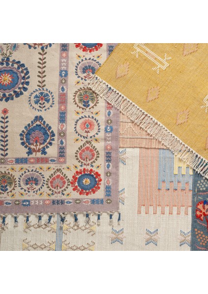 Palrı Nakışlı Pamuk Kilim 80X150 cm Krem fiyatları