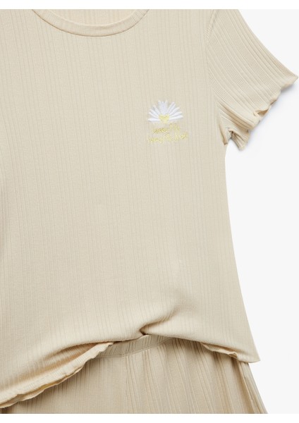 Modal Kumaş Ribanalı Kısa Kollu Şortlu Pijama Takımı indirimleri