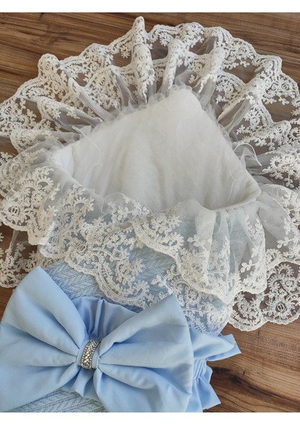 Triko Örgü Kız Erkek Çocuk Batttaniyesi Kundağı Şapkalı Dantelli Yenidoğan Hastane Çıkışı fırsatları