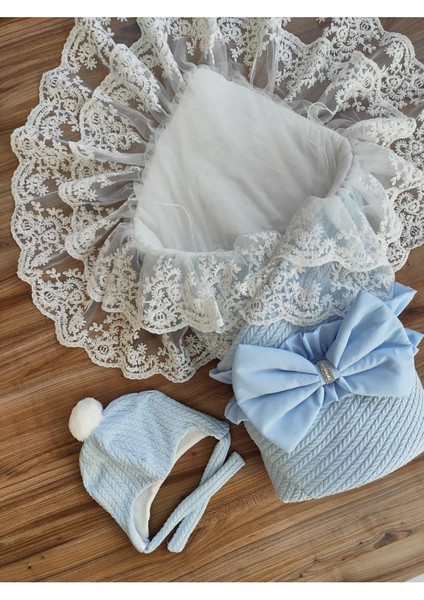 Triko Örgü Kız Erkek Çocuk Batttaniyesi Kundağı Şapkalı Dantelli Yenidoğan Hastane Çıkışı indirimleri