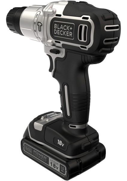 Black Decker Silver Series BDCHD18SC1K-QW 18V 1.5AH Batarya Darbeli Matkap Aksesuar (Kitbox)