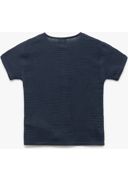 Bisiklet Yaka Düğmeli Kısa Kollu Pamuklu Tişört fiyatları