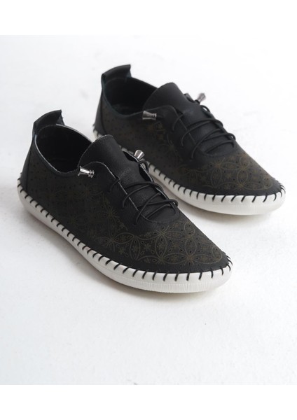 Kadın Deri Bağcıklı Günlük Ayakkabı Rahat Hafif Taban Tam Kalıp Esnek Dikişli Ayakkabı fırsatları