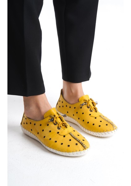 Kadın Hakiki Deri Önü Dikiş Detaylı Bağcıklı Günlük Ayakkabı fiyatları