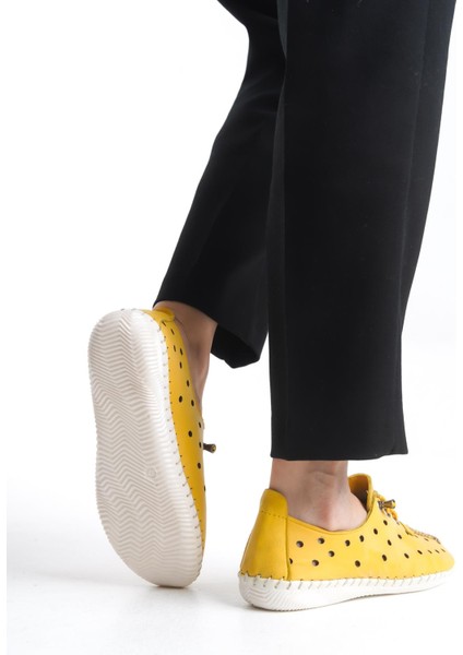 Kadın Hakiki Deri Önü Dikiş Detaylı Bağcıklı Günlük Ayakkabı modelleri