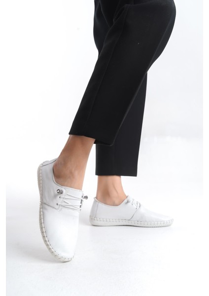 Kadın Deri Ortopedik Ayakkabı Tam Kalıp Esnek Comfort Günlük Ayakkabı