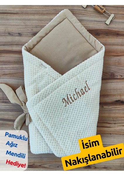 Isme Özel Nakışlı Çocuk Battaniyesi Hastane Çıkışı Çocuk Kundağı Yenidoğan Hediyelik Mevlütlük