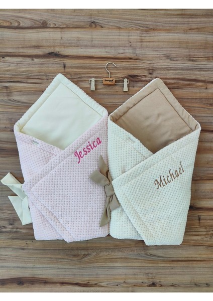 Isme Özel Nakışlı Çocuk Battaniyesi Hastane Çıkışı Çocuk Kundağı Yenidoğan Hediyelik Mevlütlük