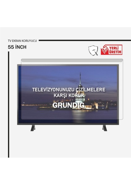 Grundig 55" Inç 140 Ekran Tv Kırılmaz Ekran Koruyucu Ultra Dayanıklı Esnek Ekran Koruyucu