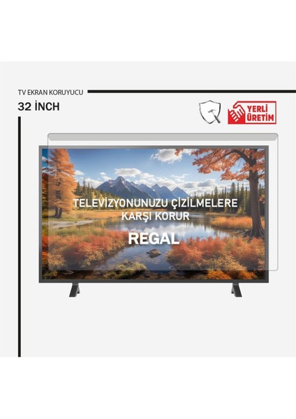Regal 32" Inç 80 Ekran Tv Kırılmaz Ekran Koruyucu Ultra Dayanıklı Esnek Ekran Koruyucu
